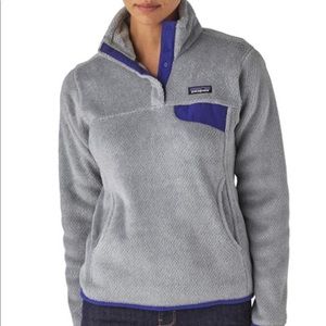 Patagonia Fleece Button Pullover ( Grey/Purple )